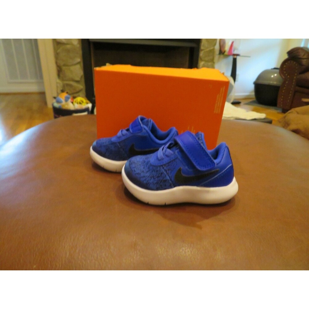 NWT Infant Boys Blue & Black Nike Flex Contact Tennis Shoes, 3